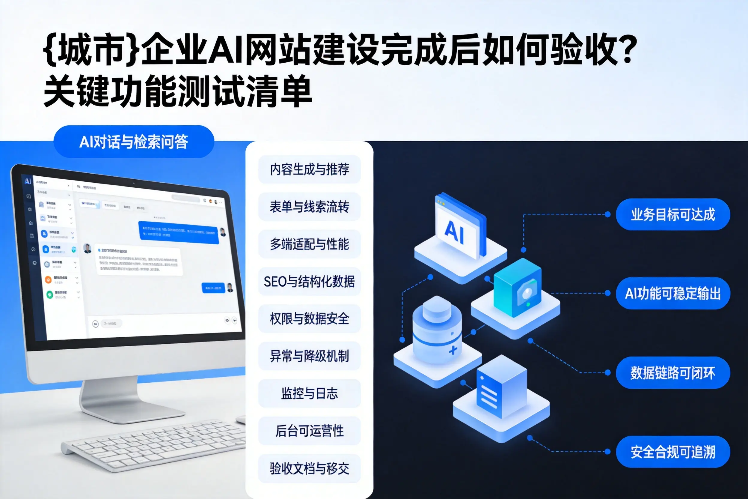 云南企业AI网站建设完成后如何验收？关键功能测试清单