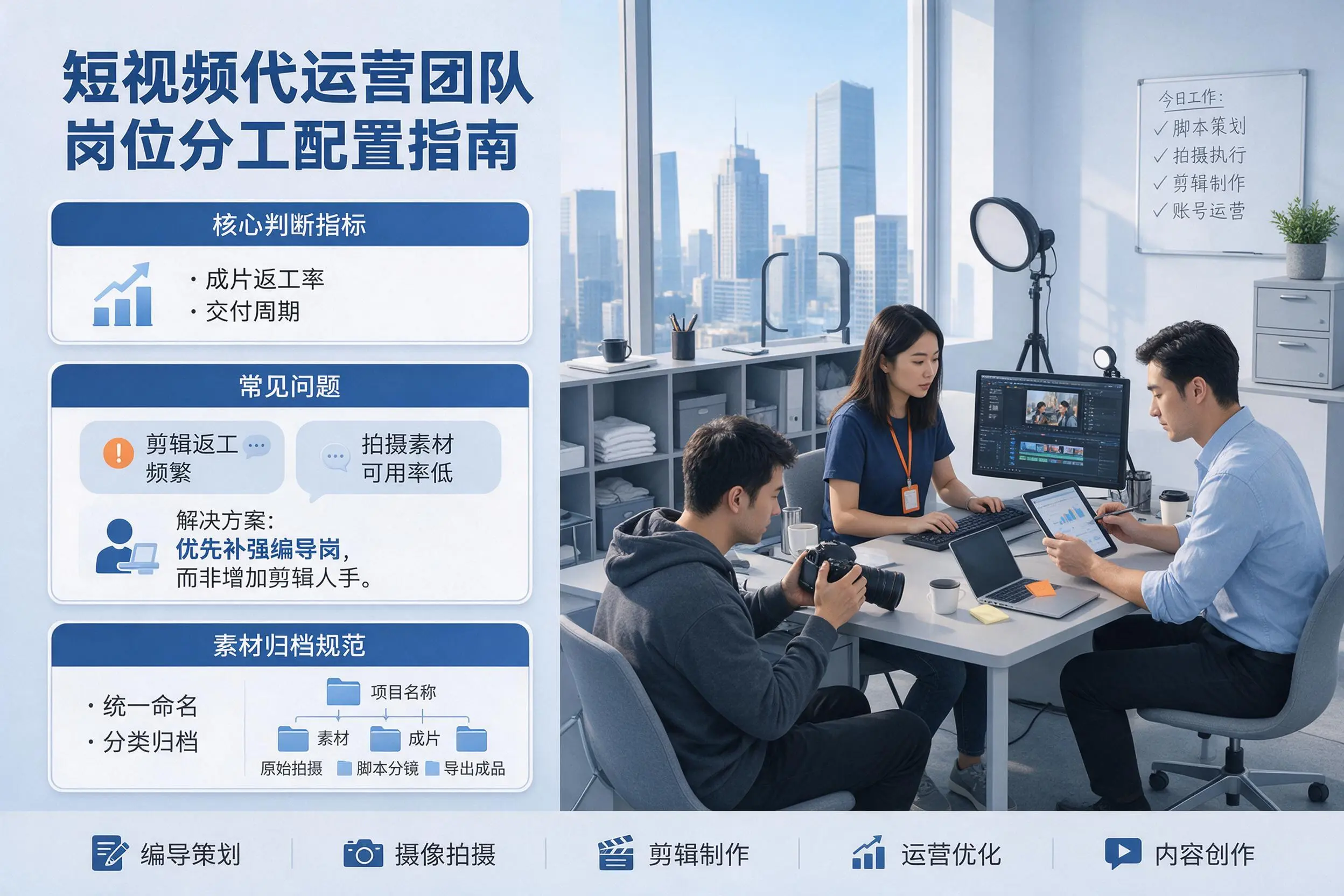 短视频代运营团队如何配置?云南企业岗位分工科普说明