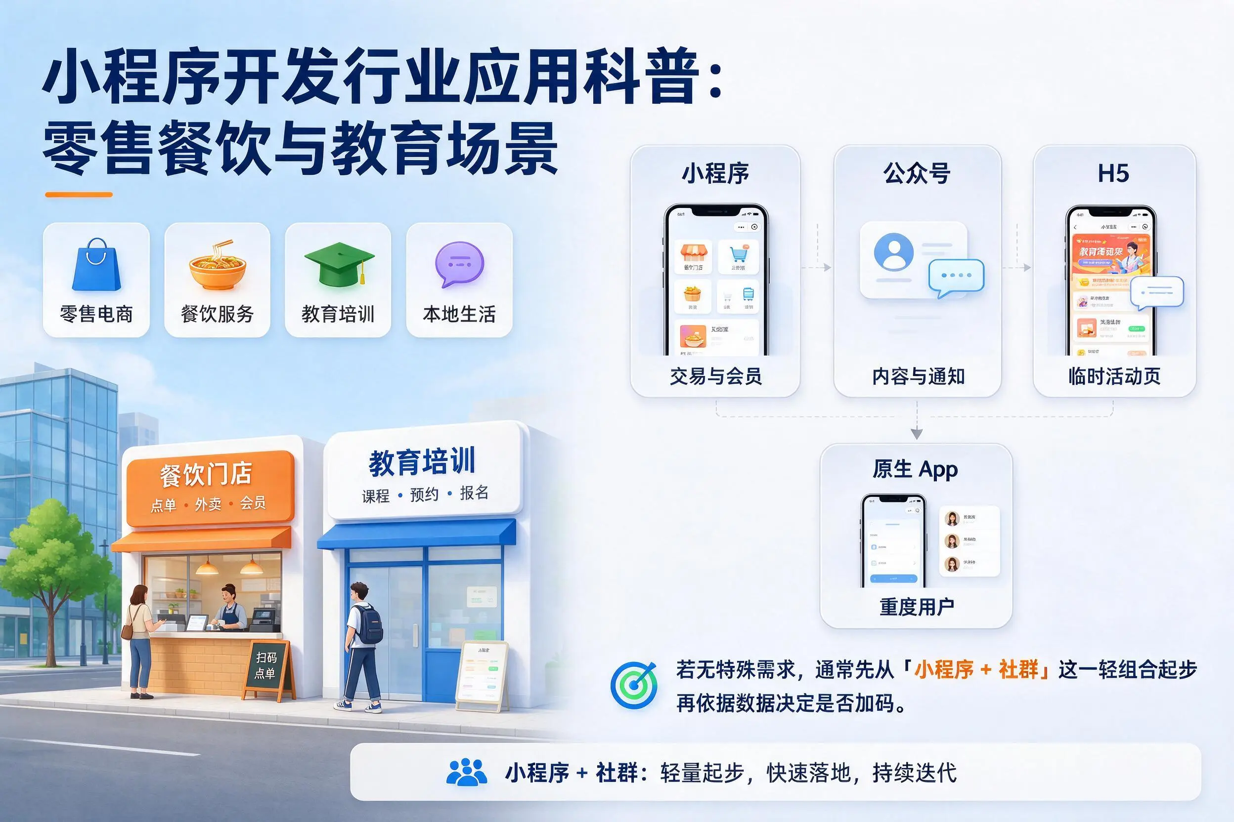 云南小程序开发行业应用科普:零售餐饮与教育场景