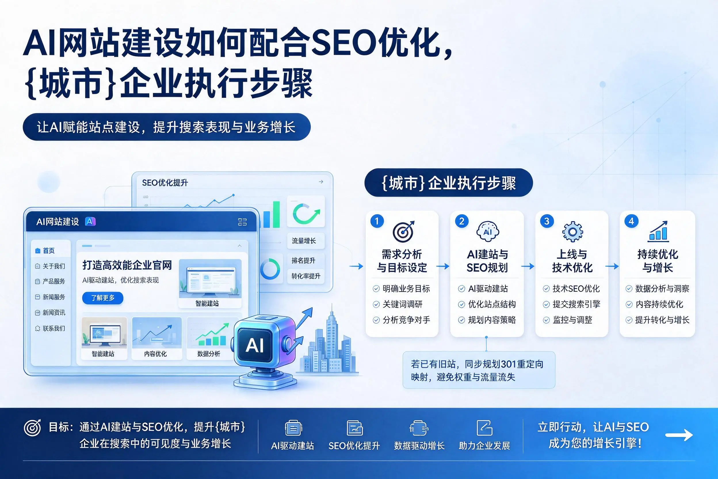 AI网站建设如何配合SEO优化,云南企业执行步骤